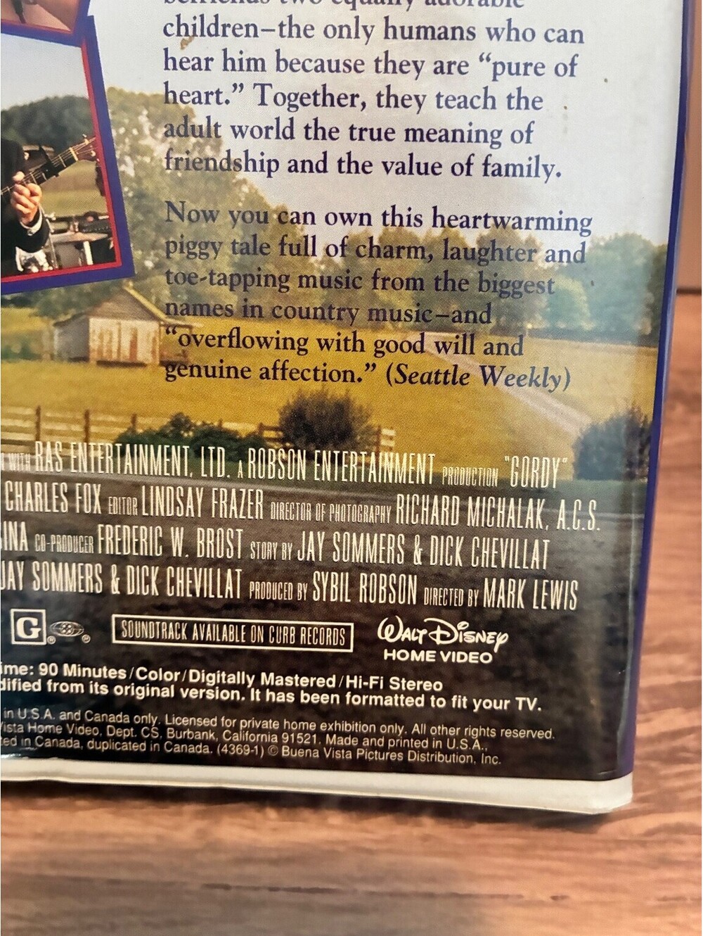 Gordy VHS Disney Movie Tape The Talking Pig Who Made It Big! Family Kids Film - Picture 5 of 6